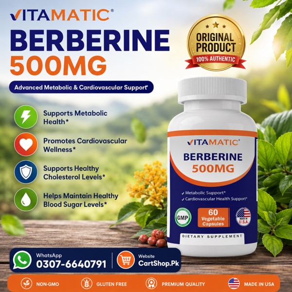 Vitamatic Berberine 500mg Capsules In Pakistan